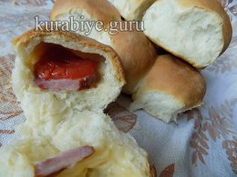 Дрожжевой пирог с сыром и колбасой 