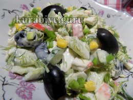 Салат с кальмарами Море волнуется 