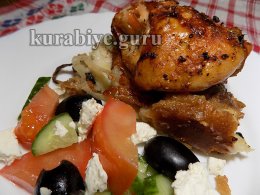 Курица запечённая на хлебе