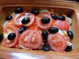 Запеканка с зубаткой и овощами
