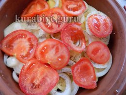 Слой лука и томатов