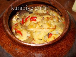 Жаркое из курицы с фасолью и баклажанами