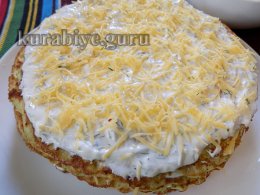 Кабачковий торт із сирною начинкою