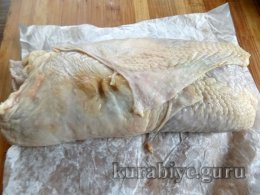М’ясний рулет з грибами у курячій шкірці 