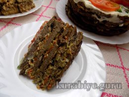 Печінковий торт, млинці з рисом