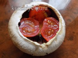 Шампиньоны Капрезе с чесночным маслом 