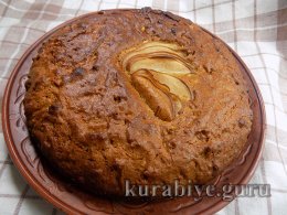 Коврижка пісна медова з грушею 