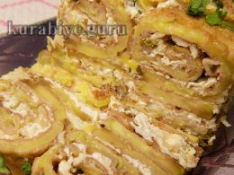 Запеканка из кабачков с сырной начинкой