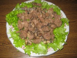 Лёгкий салат  с куриной печенью Принчипесса 