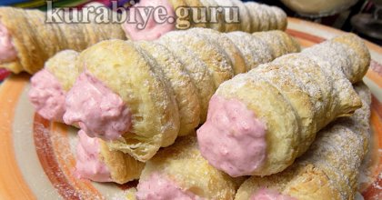 Трубочки с малиново-лимонным муссом