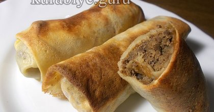 Блинчики с ливером и луком