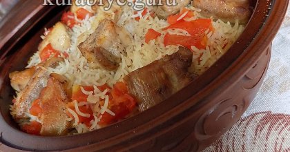 Тушеная свинина «Герцоговина» с рисом и овощами
