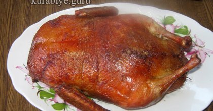 Качка фарширована рисом і грибами