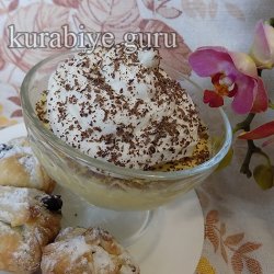 Ванильный крем-десерт с шоколадными пирожными