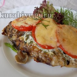Скумбрия запечённая с грибами