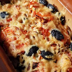 Запеканка с зубаткой и овощами