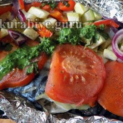 Подаём скумбрию с соусом из зелени