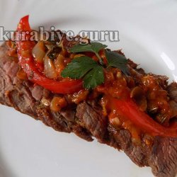 Стейк с соусом пиццайола