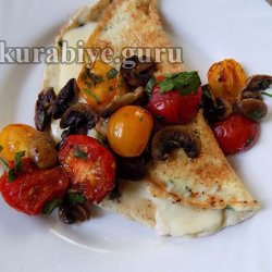 Омлет с грибами и помидорами