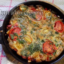 Фриттата в мексиканском стиле с кукурузой и томатами