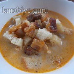 Сырный суп с пивом и беконом