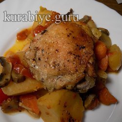 Курица каччиаторе с картофелем 