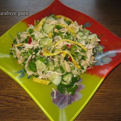 Салат из огурцов с куриным мясом